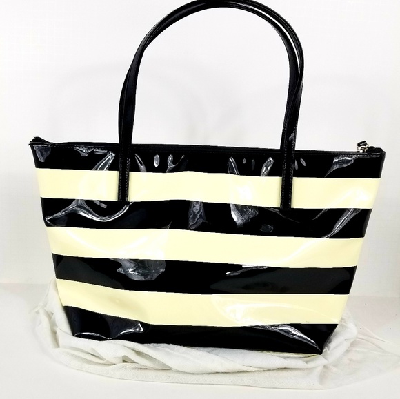 KATE SPADE BOARDWALK STRIPE TOTE PURSE LARGE NWOT - Picture 3 of 7